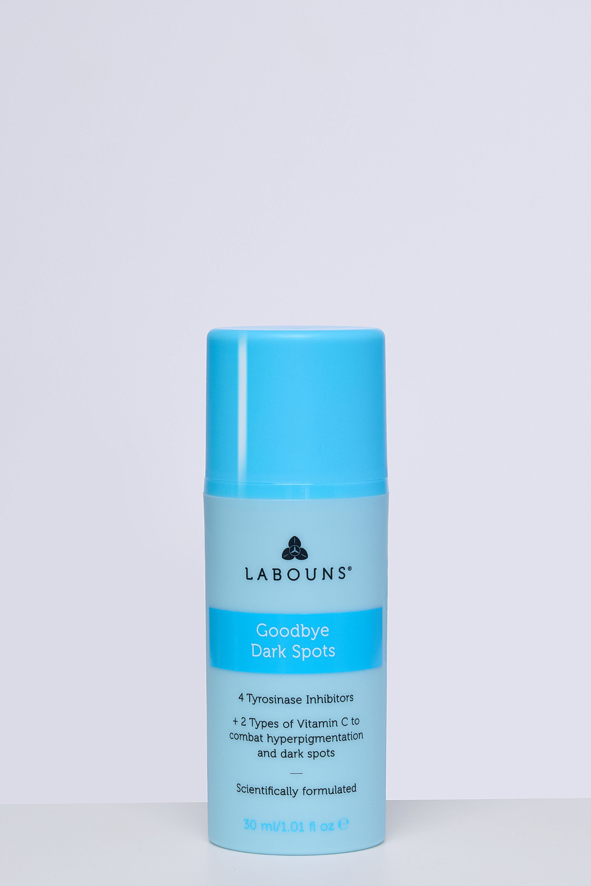 Skincare product bottle labeled 'Labouns' on a light gray background